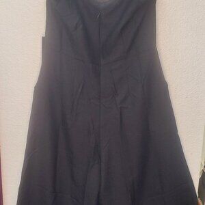 NWT -Medium Doe & Rae Linen Blend Black with Unfinished Edge Jumpsuit